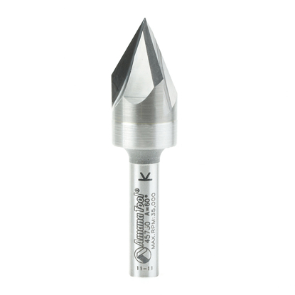 Picture of 45730 Solid Carbide V-Groove Signmaking & Lettering 60 Deg x 9/16 Dia x 7/16 x 1/4 Inch Shank